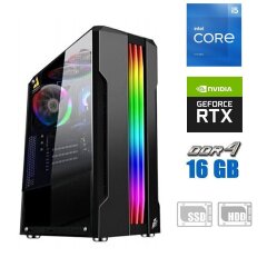 Игровой ПК / Intel Core i5-11400F (6 (12) ядер по 2.6 - 4.4 GHz) NEW / 16 GB DDR4 NEW / 120 GB SSD NEW + 500 GB HDD / nVidia GeForce RTX 2060, 6 GB GDDR6, 192-bit / 500W NEW