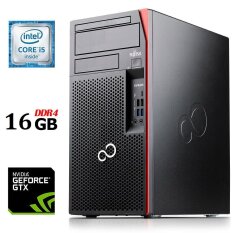 Игровой ПК Fujitsu Esprimo P757 E90+ Tower / Intel Core i5-6500 (4 ядра по 3.2 - 3.6 GHz) / 16 GB DDR4 / 240 GB SSD M.2 / nVidia GeForce GTX 750 Ti, 2 GB GDDR5, 128-bit / 280W / HDMI