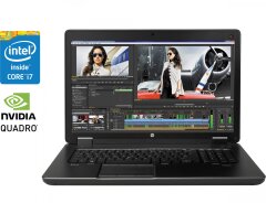 Мобильная рабочая станция Б-класс HP Zbook 17 / 17.3" (1920х1080) TN / Intel Core i7-4800MQ (4 (8) ядра по 2.7 - 3.7 GHz) / 8 GB DDR3 / 256 GB SSD / nVidia Quadro K610M, 1 GB GDDR5, 64-bit / WebCam / DVD-ROM / Win 10 Pro