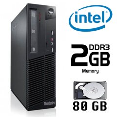 Lenovo m70e SFF / Intel Pentium Dual-Core E5500 (2 ядра по 2.8GHz) / 2GB DDR3 / 80GB HDD