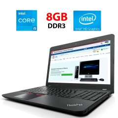 Ноутбук Lenovo ThinkPad E560 / 15" (1366x768) TN / Intel Core i5-6200U (2 (4) ядра по 2.3 - 2.8 GHz) / 8 GB DDR3 / 250 GB SSD / Intel HD Graphics 520 / WebCam / HDMI