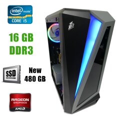 First Player ATX / Intel Core i5-4590 (4 ядра по 3.30-3.70GHz) / 16GB DDR3 / new! 480GB SSD/ Radeon RX580 8GB DDR5 256bit / new! БП 1300W / HDMI, DVI, DP