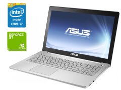 Игровой ноутбук Asus N550JV / 15.6" (1920x1080) IPS / Intel Core i7-4700HQ (4 (8) ядра по 2.4 - 3.4 GHz) / 8 GB DDR3 / 250 GB SSD / nVidia GeForce GT 750M, 2 GB GDDR5, 128-bit / WebCam / DVD-ROM / Win 10 Home