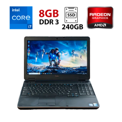 Игровой ноутбук Dell Latitude E6540 / 15.6" (1920x1080) TN / Intel Core i7-4800MQ (4 (8) ядра по 2.7 - 3.7 GHz) / 8 GB DDR3 / 240 GB SSD NEW / AMD Radeon HD 8790M, 2 GB GDDR5, 128-bit / WebCam / Win 10 Pro