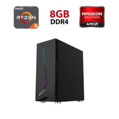 Игровой ПК FORSAGE Eros EN43378 Tower / AMD Ryzen 5 5500 (6 (12) ядер по 3.6 &ndash; 4.2 GHz) / 8 GB DDR4 / 480 GB SSD / AMD Radeon RX 570, 4 GB GDDR5, 256-bit