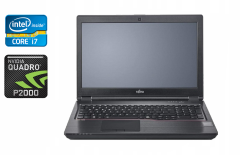 Мобільна робоча станція Б-клас Fujitsu Celsius H780 / 15.6" (1920x1080) IPS / Intel Core i7-8850H (6 (12) ядра по 2.6 - 4.3 GHz) / 16 GB DDR4 / 512 GB SSD / nVidia Quadro P2000, 4 GB GDDR5, 128-bit / WebCam / Fingerprint