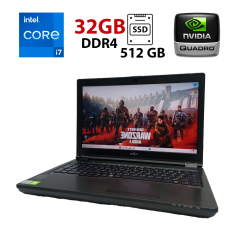 Мобільна робоча станція Fujitsu Celsius H7510 / 15.6" (1920x1080) IPS / Intel Core i7-10850H (6 (12) ядер по 2.7 - 5.1 GHz) / 32 GB DDR4 / 512 GB SSD / nVidia Quadro T1000, 4 GB GDDR6, 128-bit / WebCam / Windows 11 Pro