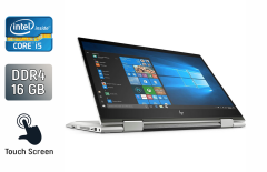 Ноутбук-трансформер Б-клас HP ENVI x360m 15m-dr0011dx / 15.6" (1920x1080) IPS Touch / Intel Core i5-8265U (4 (8) ядра по 1.6 - 3.9 GHz) / 16 GB DDR4 / 480 GB SSD / Intel UHD Graphics 620 / WebCam / TouchID / Windows 10