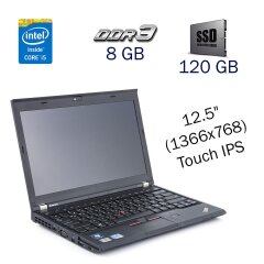 Ноутбук-трансформер Lenovo ThinkPad X230 / 12.5" (1366x768) Touch IPS / Intel Core i5-3320M (2 (4) ядра по 2.6 - 3.3 GHz) / 8 GB DDR3 / 120 GB SSD / WebCam / Fingerprint / Intel HD Graphics 4000 / Stylus / Windows 10 PRO Lic