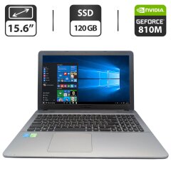 Ноутбук Asus X541N / 15.6" (1366x768) TN / Intel Pentium N4200 (4 ядра по 1.1 - 2.5 GHz) / 8 GB DDR3 / 120 GB SSD / nVidia GeForce 810M, 2 GB GDDR3, 64-bit / WebCam
