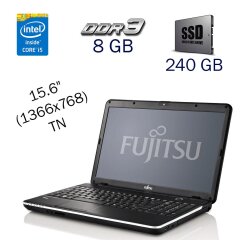 Ноутбук Fujitsu LifeBook A512 / 15.6" (1366x768) TN / Intel Core i5-3320M (2 (4) ядра по 2.6 - 3.3 GHz) / 8 GB DDR3 / 240 GB SSD / Intel HD Graphics 4000 / WebCam / Windows 10 PRO Lic