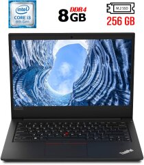 Ноутбук Lenovo ThinkPad E490 / 14" (1366x768) TN / Intel Core i3-8145U (2 (4) ядра по 2.1 - 3.9 GHz) / 8 GB DDR4 / 256 GB SSD M.2 / Intel UHD Graphics 620 / WebCam / USB 3.1 / HDMI