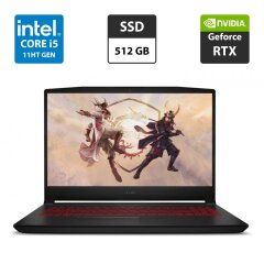 Новый игровой ноутбук MSI Katana GF66 11UC-453US / 15.6" (1920x1080) IPS / Intel Core i5-11400H (6 (12) ядер по 2.7 - 4.5 GHz) / 8 GB DDR4 / 512 GB SSD / nVidia GeForce RTX 3050, 4 GB GDDR6, 128-bit / WebCam