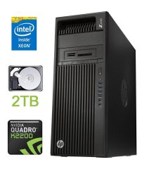 Рабочая станция HP Workstation Z440 Tower / Intel Xeon E5-2680 v3 (12 (24) ядер по 2.5 - 3.3 GHz) / 32 GB DDR4 ECC / 2000 GB HDD / nVidia Quadro K2200, 4 GB GDDR5, 128-bit / 700W / DVD-RW / DVI / DisplayPort
