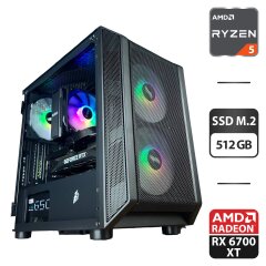 Сборка под заказ: компьютер 1stPlayer D3-3F2-PLUS Black Tower / AMD Ryzen 5 3600 (6 (12) ядер по 3.6 - 4.2 GHz) / 16 GB DDR4 / 512 GB SSD M.2 / AMD Radeon RX 6700 XT, 8 GB GDDR6, 192-bit / 650W