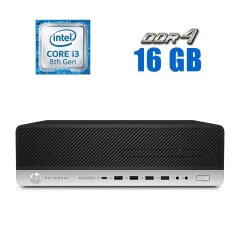 Комп'ютер HP EliteDesk 800 G4 SFF / Intel Core i3-8100 (4 ядра по 3.6 GHz) / 16 GB DDR4 / 240 GB SSD / Intel UHD Graphics 630