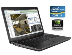 Мобільна робоча станція HP ZBook 17 G3 / 17.3" (1920x1080) IPS / Intel Core i5-6440HQ (4 ядра по 2.6 - 3.5 GHz) / 16 GB DDR4 / 256 GB SSD + 1000 GB HDD / nVidia Quadro M3000M, 4 GB GDDR5, 256-bit / WebCam / Win 10 Pro