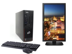 Комплект ПК: Fujitsu Esprimo C720 SFF / Intel Core i5-4670 (4 ядра по 3.4 - 3.8 GHz) / 8 GB DDR3 / 240 GB SSD / Intel HD Graphics 4600 + Монитор LG 24MB37PM / 24" (1920x1080) IPS / DVI, VGA, Audio / 2x 1W + Maxxter USB Black