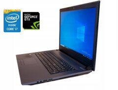 Игровой ноутбук Clevo N870HK / 17.3" (1920x1080) IPS / Intel Core i7-7700HQ (4 (8) ядра по 2.8 - 3.8 GHz) / 16 GB DDR4 / 256 GB SSD + 500 GB SSD / nVidia GeForce GTX 1050 Ti, 4 GB GDDR5, 128-bit / WebCam / Win 10