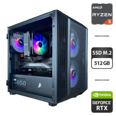 Сборка под заказ: компьютер 1stPlayer D3-3F2-PLUS Black Tower / AMD Ryzen 5 3600 (6 (12) ядер по 3.6 - 4.2 GHz) / 16 GB DDR4 / 512 GB SSD M.2 / nVidia GeForce RTX 3060 Ti, 8 GB GDDR6, 256-bit / 650W