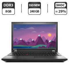 Ноутбук Lenovo ThinkPad L540 / 15.6" (1366x768) TN / Intel Core i5-4200M (2 (4) ядра по 2.5 - 3.1 GHz) / 8 GB DDR3 / 240 GB SSD NEW / Intel HD Graphics 4600 / WebCam / VGA / Windows 10 Pro