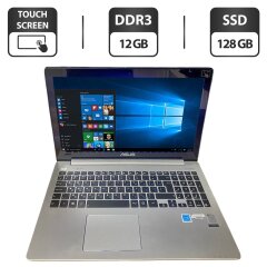 Ноутбук Б-клас Asus S551L / 15.6" (1366x768) TN Touch / Intel Core i5-4200U (2 (4) ядра по 1.6 - 2.6 GHz) / 12 GB DDR3 / 128 GB SSD / Intel HD Graphics 4600 / WebCam / DVD-ROM