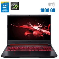 Игровой ноутбук Acer Nitro 5 / 15.6" (1920x1080) IPS / Intel Core i7-7700HQ (4 (8) ядра по 2.8 - 3.8 GHz) / 8 GB DDR4 / 1000 GB HDD / nVidia GeForce GTX 1050 Ti, 4 GB GDDR5, 128-bit / WebCam 