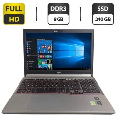 Ноутбук Fujitsu LifeBook E754 / 15.6" (1920x1080) IPS / Intel Core i5-4200M (2 (4) ядра по 2.5 - 3.1 GHz) / 8 GB DDR3 / 240 GB SSD / Intel HD Graphics 4600 / WebCam / DVD-ROM