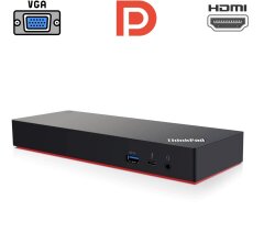 Док-станция Lenovo ThinkPad Thunderbolt 3 Dock DBB9003L1 / Thunderbolt 3 / VGA, DisplayPort, HDMI / USB 3.0, USB Type-C / Gigabit Ethernet / Без кабеля подключения
