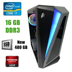 First Player ATX / Intel Core i7-3770 (4(8) ядра по 3.40-3.90GHz) / 16GB DDR3 / new! 480GB SSD / Radeon RX580 8GB DDR5 256bit / new! 1300W / HDMI, DVI, DP