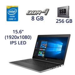 Игровой ноутбук HP ProBook 450 G5 / 15.6" (1920x1080) IPS LED / Intel Core i7-8550U (4 (8) ядра по 1.8 - 4.0 GHz) / 8 GB DDR4 / 256 GB SSD / nVidia GeForce 930MX, 2 GB DDR3, 64-bit / WebCam / Fingerprint