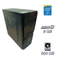 Игровой ПК Б-класс Tower / Intel Core i5-4460 (4 ядра по 3.2 - 3.4 GHz) / 8 GB DDR3 / 500 GB HDD / ASUS GT 420, 2 GB DDR3, 128-bit / 420W / DVD-RW