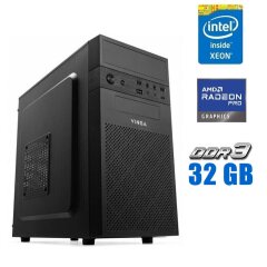 Ігровий ПК Vinga CS112B Tower / Intel Xeon E3-1240 v3 (4 (8) ядра по 3.4 - 3.8 GHz) (аналог i7-4770) / 32 GB DDR3 / 256 GB SSD / AMD Radeon Pro WX 2100, 2 GB GDDR5, 64-bit