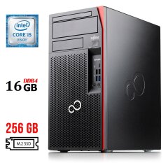 Компьютер Fujitsu Esprimo P757/E90+ Tower / Intel Core i5-6500 (4 ядра по 3.2 - 3.6 GHz) / 16 GB DDR4 / 256 GB SSD M.2 / Intel HD Graphics 530 / DisplayPort / DVI