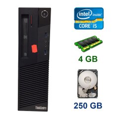 Lenovo ThinkCentre M83 DT / Intel Core i5-4430 (4 ядра по 3.0 - 3.2 GHz) / 4 GB DDR3 / 250 GB HDD / DVD ROM