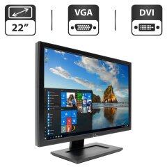 Монитор Б-класс Dell E2210f / 22" (1680x1050) TN / VGA, DVI + Кабели (VGA или DVI по выбору) и питание в комплекте