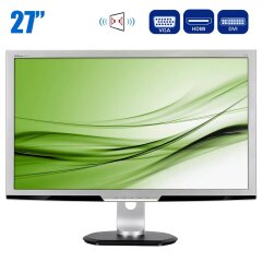 Монитор Philips 273P3L / 27" (1920x1080) TN / VGA, DVI, HDMI, Audio / Встроенные колонки 2x 2W + Кабель питания