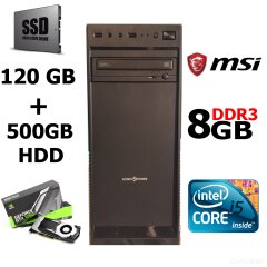 MSI MiniTower / Intel&reg; Core&trade; i5-2400 (4 ядра по 3.1 - 3.4 GHz) / 8 GB DDR3 / 500 GB HDD + 120 GB SSD / nVidia GeForce 1060 3GB GDDR5 192-bit