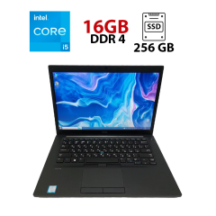 Ноутбук Dell Latitude 7480 / 14" (1366х768) TN / Intel Core i5-7200U (2 (4) ядра по 2.5 - 3.1 GHz) / 16 GB DDR4 / 256 GB SSD M.2 / Intel HD Graphics 520 / WebCam