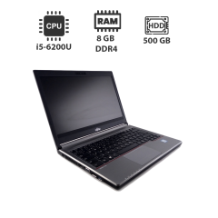 Ноутбук Fujitsu LifeBook E736 / 13.3" (1366x768) TN / Intel Core i5-6200U (2 (4) ядра по 2.3 - 2.8 GHz) / 8 GB DDR4 / 500 GB HDD / Intel HD Graphics 520 / WebCam