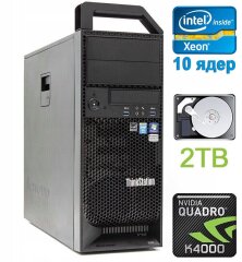 Робоча станція Lenovo ThinkStation S30 Tower / Intel Xeon E5-2680 v2 (10 (20) ядер по 2.8 - 3.6 GHz) / 32 GB DDR3 / 2000 GB HDD / nVidia Quadro K4000, 3 GB GDDR5, 192-bit / 610W / DVI / DisplayPort