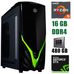 Raidmax EXO / AMD Ryzen 5 3600 (6(12)ядер по 3.6-4.2GHz) / 16 GB DDR4 / 480 GB SSD / БП 500W / GeForce GTX 1660 6 GB