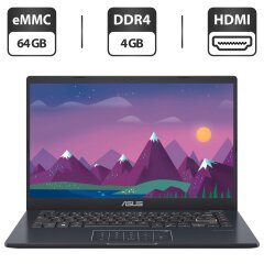 Ультрабук Asus Laptop E410-M / 14" (1366x768) TN / Intel Celeron N4020 (2 ядра по 1.1 - 2.8 GHz) / 4 GB DDR4 / 64 GB eMMC / Intel UHD Graphics 600 / WebCam / HDMI