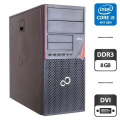 Компьютер Fujitsu Esprimo P720 E90 Tower / Intel Core i5-4570 (4 ядра по 3.2 - 3.6 GHz) / 8 GB DDR3 / 320 GB HDD / Intel HD Graphics 4600 / VGA, DVI, DisplayPort, USB 3.0