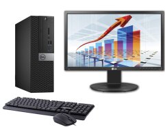 Комплект ПК: Dell OptiPlex 7050 SFF / Intel Core i5-6400 (4 ядра по 2.7 - 3.3 GHz) / 8 GB DDR4 / 240 GB SSD / Intel HD Graphics 530 + Монитор LG 22MB35PU-B / 22" (1920x1080) TN / DVI, VGA, USB 2.0, Audio / 2x 1W + Maxxter USB Black