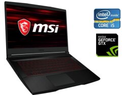 Ігровий ноутбук MSI GF63 Thin 9SC / 15.6" (1920x1080) IPS / Intel Core i5-9300H (4 (8) ядра по 2.4 - 4.1 GHz) / 8 GB DDR4 / 512 GB SSD / nVidia GeForce GTX 1650 Max-Q, 4 GB GDDR6, 128-bit / WebCam