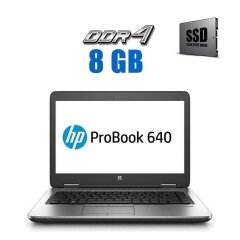 Ноутбук HP Probook 640 G3 / 14" (1920x1080) TN / Intel Core i3-7100U (2 (4) ядра по 2.4 GHz) / 8 GB DDR4 / 120 GB SSD / Intel HD Graphics 620 / WebCam 