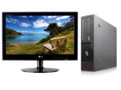 Комплект ПК: Fujitsu Esprimo E700 E85+ SFF / Intel Core i3-2120 (2 (4) ядра по 3.3 GHz) / 8 GB DDR3 / 250 GB HDD / Intel HD Graphics 2000 / DVD-ROM + Монитор LG Flatron E1940S / 19" (1366x768) TN / 1x VGA