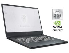 Мобильная рабочая станция Б-класс MSI WS66 10TKT / 15.6" (1920x1080) IPS Touch / Intel Core i9-10980HK (8 (16) ядер по 2.4 - 5.3 GHz) / 16 GB DDR4 / 512 GB SSD NVMe / nVidia Quadro RTX 3000, 6 GB GDDR6, 192-bit / WebCam