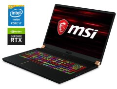 Игровой ноутбук MSI GS75 Stealth 9SG / 17.3" (1920x1080) IPS / Intel Core i7-9750H (6 (12) ядер по 2.6 - 4.5 GHz) / 16 GB DDR4 / 256 GB SSD / nVidia GeForce RTX 2080 Max-Q, 8 GB GDDR6, 256-bit / WebCam